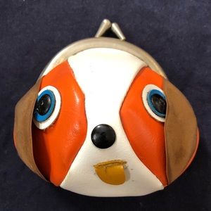 Vintage Kiss Lock Puppy Dog Change Purse